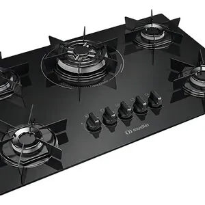 Cooktop 5 Bocas Mueller Mcg5bc Mesa De Vidro Tripla Chama Super Automático Preto - Imagem 2