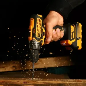 Parafusadeira Furadeira Impacto 3 Funções Sem Fio 2 Baterias Amarelo 50hz/60hz - Imagem 6