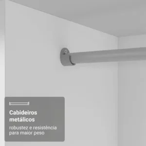 Guarda Roupa Casal Madesa Mônaco 3 Portas De Correr Cor Branco 109309 - Imagem 6