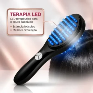 Escova Massageadora Capilar Led 4 Em 1 Terapêutica Cabelo - Imagem 3