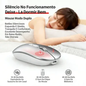 Mouse Sem Fio 2.4g Recarregável Usb Dpi Ajustável 800-1600 - Imagem 4