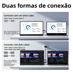 Monitor Gamer Bettdow Full Hd Ips 15.6 Polegadas Com Suporte - Imagem 5
