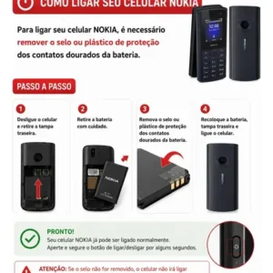 Nokia 110 4g Dual Sim Ideal Para Idosos Ligações E Sms Azul - Imagem 9