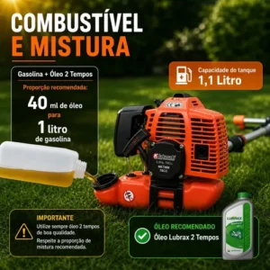 Roçadeira A Gasolina Nakasaki 78cc 6 Em 1 3,6hp - Imagem 10