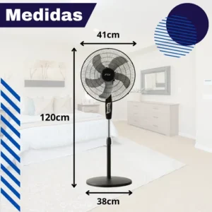 Ventilador De Pedestal Silencioso Leve 5 Pás 3 Velocidades - Imagem 7