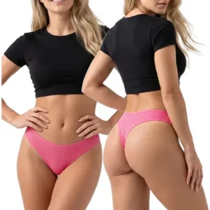 Kit 10 Calcinhas Canelada Tanga Feminina Básica Confortável - Imagem 3