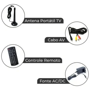 Tv Portátil Digital 14.1 Polegadas Recarregável Lcd - Imagem 3