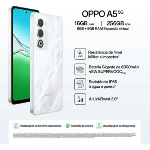Smartphone OPPO A5 256GB 8GB RAM 5G IP65 Branco - Imagem 2