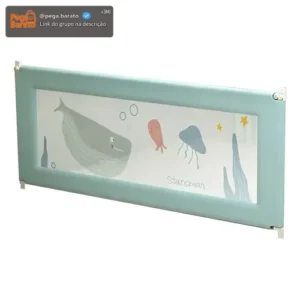 Grade Proteção Cama Bebê Ajustável Infantil Lateral Água150 Grade Proteção - Imagem 1