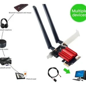 Placa De Rede WiFi PCI-E Fenvi AC1200 Dual Band 2.4G/5G Antena Dupla - Imagem 7