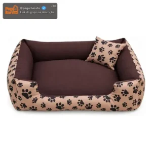 Cama Pet Grande Marrom 70x70cm com Zíper e Almofada Gv Enxovais - Imagem 1