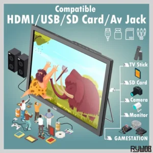 Tv Portátil Rywob 15.6 Hd 4000mah Bateria Hdmi Usb - Imagem 8