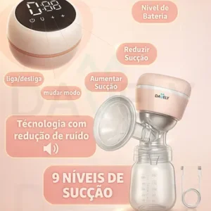 Bomba De Tirar Leite Elétrica Bombinha De Leite Materno Alimentação Coletor De Leite Armazenamento Sutia Extracao De Leite Display Led + Mamadeira Extratora Elétrica Amamentação Sugador Marca Davely - Imagem 3