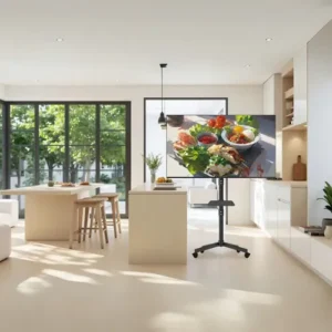 Suporte Pedestal Para Tv De 23 A 60 Com Rodinhas Bandeja Cor Preto - Imagem 13