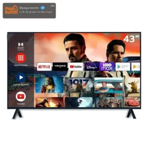 Smart Tv 43 Polegadas Hd Android Hdmi Usb Wi-fi, Tela Full Hd - Com Controle Remoto Padrão - Imagem 1
