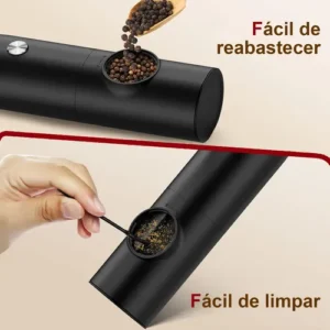 Moedor De Pimenta E Sal Elétrico Usb-c Com Led E Ajuste Fino - Imagem 6