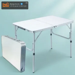 Mesa Dobrável Portátil Reforçada, Altura 120/90/60 Cm - Imagem 1