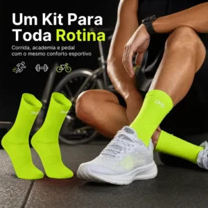 Kit 2 Par Meia Esporte Fitness Corrida Ciclismo Academia Gym - Imagem 5
