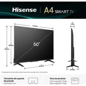 Hisense Smart TV FHD 50" Polegadas 50A4NV com HDR10, DTS Virtual X, Compatibilidade Alexa e Google Home - Imagem 4