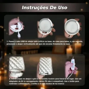 kit 3 luminaria lâmpadas led 001 diy para impressao 3d para bambu labs redondo branca quente/Branco/Branco Frio 3 cores 5V 3W usb moderna peças 3d acessórios Presente decorativa makerworld mh - Imagem 9