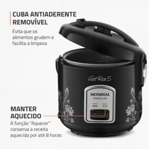 Panela De Arroz Fast Rice 5 Premium Mondial 400W - NPE-08-5X - Imagem 4
