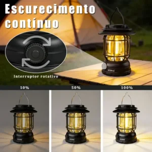 Lanterna Lampião Com Led C/ Placa Solar Recarregável - Imagem 6