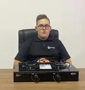 Fogão Cooktop De Mesa Portátil A Gás 2 Bocas Vidro Clarice - Imagem 2