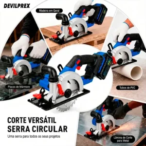 Serra Circular A Bateria 48v Brushless 2 Baterias DPX-026S Devilprex - Imagem 3