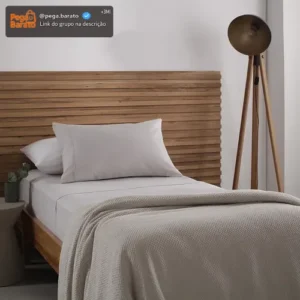 Jogo De Cama Solteiro Buddemeyer Cotton Essential Cor Bege-002 - Imagem 1