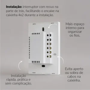 Interruptor Smart Wi-fi 2.4 Ghz 3 Botões Touch Branco Neo - Imagem 7