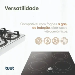 Jogo De Panelas Cerâmico Triplo Indução Tuut Ecoglid 5 Peças Cor Baunilha - Imagem 2