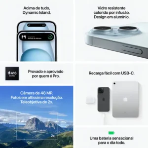 Apple iPhone 15 128 GB Cor rosa (Novo com caixa aberta) - Imagem 9