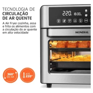 Fritadeira Air Fryer Forno Oven Digital 25 Litros Mondial Preto AFO-25L-BI 127V - Imagem 7