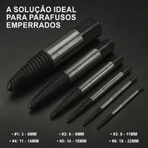 Kit Extrator Saca Parafuso Quebrado Danificado Enferrujado 3 A 22mm - 6 Peças Aço Carbono Resistente - Estojo Incluso - Imagem 4