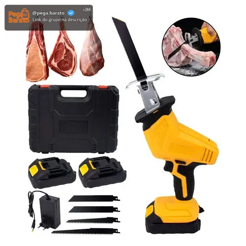 Serra Sabre Eletrica Osso Cortar Carne 2 Baterias 48v