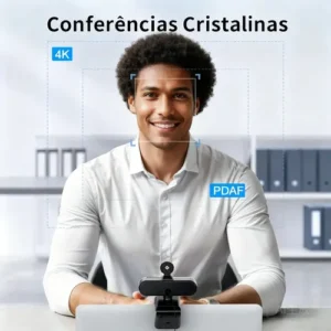 EMEET Nova 4K Webcam 1080P 60Fps Camera Para Pc Streaming Microfone Kit Viedeo Conferencia Foco Automático Preto - Imagem 8