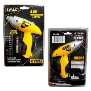 Parafusadeira Bateria 4,8v Torque 3 Nm Kit 12 Peças Evald EVS001 Cor Amarelo - Imagem 6