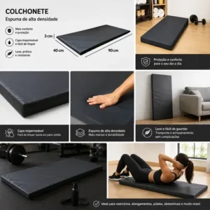 Colchonete Reforçado Academia Pet Treino 90x40x3 Yoga - Imagem 2