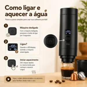 Cafeteira Expresso Portátil 3x1 Elétrica Recarregável Usb - Imagem 10