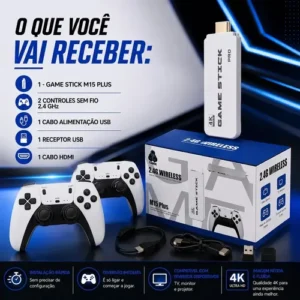 Conversor Video Game 4k Hdmi Adaptador Game Stick 2 Controle - Imagem 10