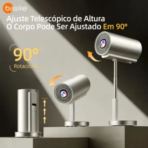 Projetor Basike Inteligente Telescópico com Wi-Fi e Bluetooth, Full HD 4K para Cinema e Jogos - Imagem 7