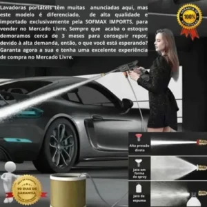 Lavadora Alta Pressão Portátil 96v 1000w Kit Mala 2 Baterias - Imagem 3
