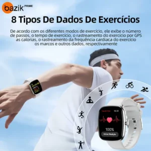 Relógio inteligente smartwatch ultra Bazik Prime S35 Ultra Max masculino e feminino cor preto para android ios 123 modos esporte ip67 47mm - Imagem 8