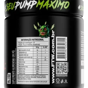 Pré Treino Dilabol Pump Diabo Verde Sem cafeína Pote 300g Sabor Maça Verde - Ftw - Imagem 4