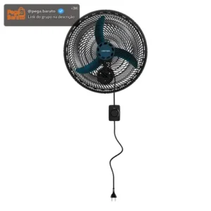 Ventilador De Parede Ventisol New Azul 3 Velocidades Estrutura Preto Diâmetro 50 Cm Material Das Pás Plástico - Imagem 1