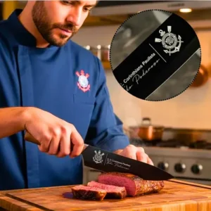 Faca De Churrasco Cozinha Corte Carne Times Futebol Oficial - Imagem 3