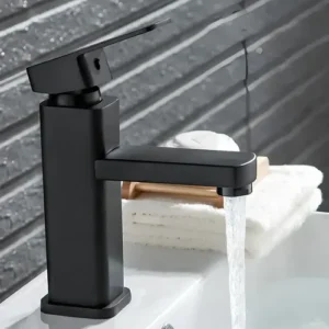 Torneira Para Banheiro Monocomando Preto Fosco Água Fria Instalação Em Bancada Compatível Com Cuba De Apoio Em ABS Resistente Design Moderno Alta Durabilidade E Fácil Limpeza FC-138 Via Flix - Imagem 7