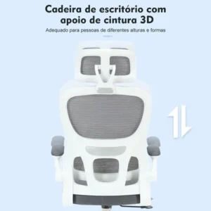 Cadeira Escritório Ergonômica Python Fly Cor Cinza Com Supor - Imagem 5