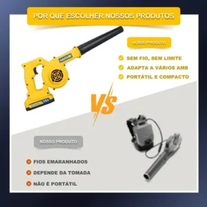 Soprador Portátil De Folhas Aspirador 2 Baterias 48v Bivolt - Imagem 3