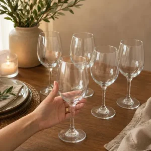 Jogo 6 Taças Vidro Vinho Tinto Agua Mesa Posta Premium - Imagem 4